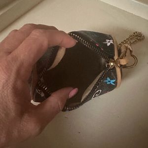 Leather, soft, cute girl purse black multi-colored